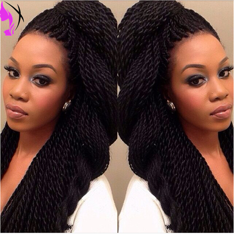 Stock glueless twist braided synthetic lace front wigs micro braids wig BLACK Senegalese twist ... Stock glueless twist braided synthetic lace front wigs micro braids wig BLACK Senegalese twist ...
