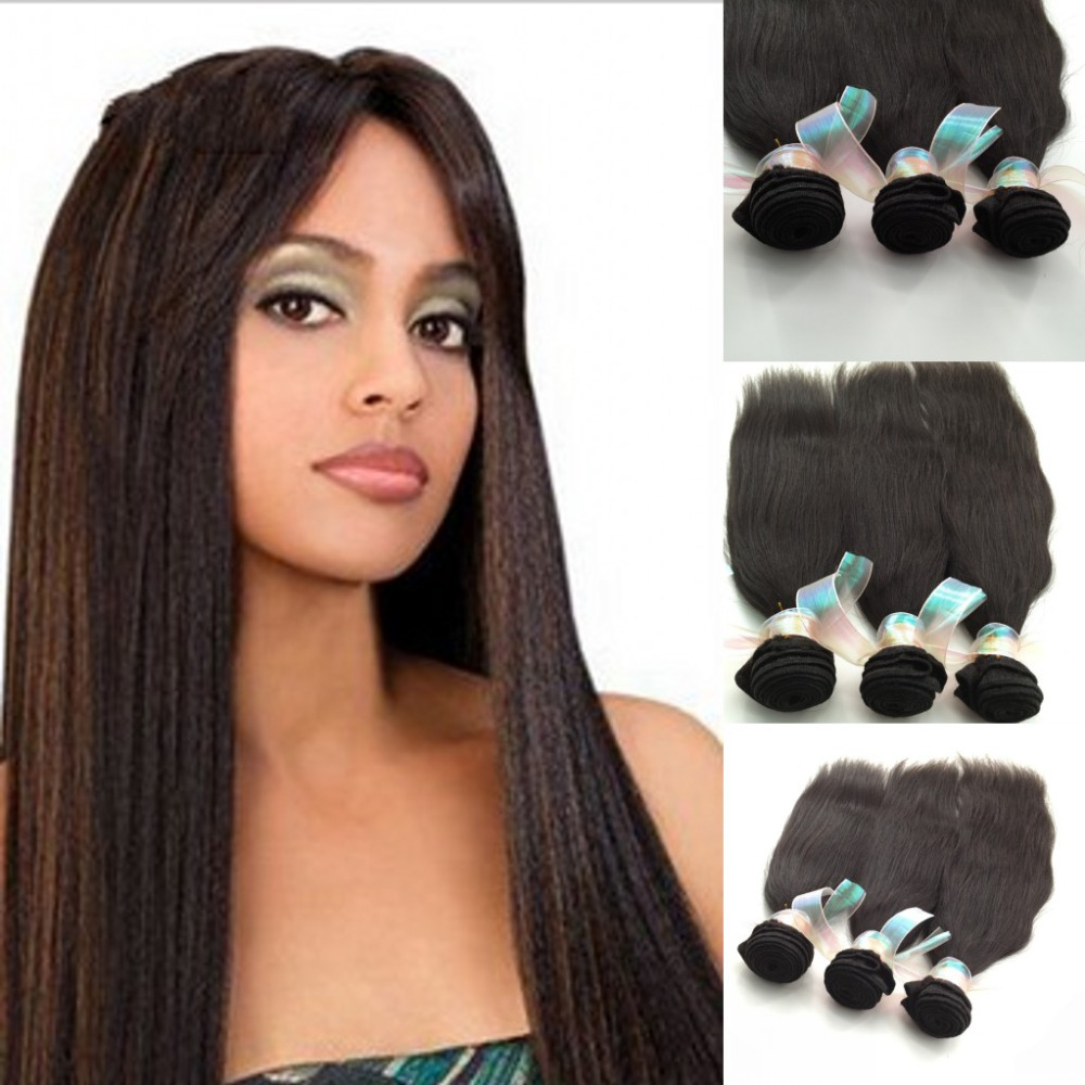 6A Peruvian Hair Straight Coarse Yaki 3 Pieces/Lot Hair Weave Italian Yaki 10