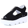 Summer 2017 new leather sandals and slippers women platform sandals shoes wedges platform shoes with comfort