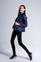 2015 Winter Coat New Duck Down Thin Female Long sleeved Jacket Stand Collar Women Reversible Both