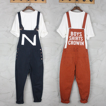 2016 plus size jumpsuits and rompers for women men korean nice jean fashion denim work clothes pants casual work pants trousers