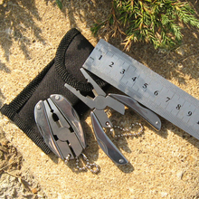 Alta calidad portátil multifuncional plegable herramientas del bolsillo cuchillo de los alicates llavero destornillador