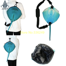 Manta Ray Fish Bag Colorful Ocean Fish Messenger Bag Creative 3D Fish Sling Bag