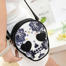 messenger-bag Small bag 2014 new wave of female punk style mini bag printing skull purse shoulder Messenger Bag handbags