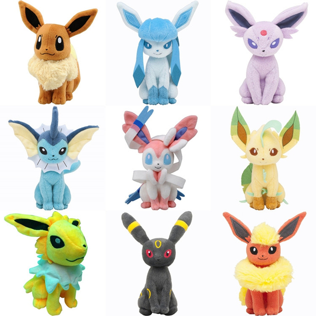 Новый Аниме Пикачу Плюшевые Игрушки 20 СМ Umbreon Eevee Espeon Jolteon Вапореон Flareon Glaceon Leafeon Чучела Животных Игрушки Куклы