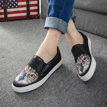 Men fashion Loafer shoes 2016 New arrival Spring Summer Casual shoes Owl Slip-on flat shoes size 7-9.5 w50