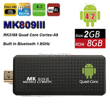 Quad Core RK3188 Android 4.4 TV Stcik MK809III 2GB RAM 8G ROM 1.6GHz Bluetooth Wifi XBMC Smart Google IPTV Display Player Dongle