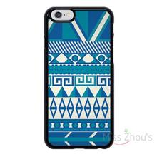 For iphone 4/4s 5/5s 5c SE 6/6s plus ipod touch 4/5/6 back skins mobile cellphone cases cover Blue Aztec Retro Tribal Pattern