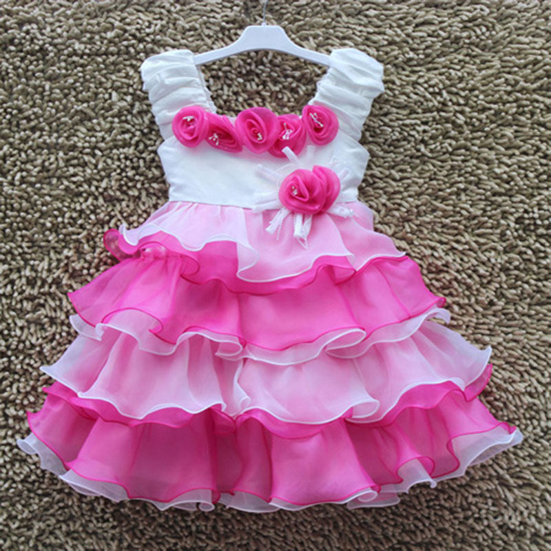 wholesale 2015 Europe girl dress,birthday gift for baby ,flower dress free shipping 5pcs/lot DH-98