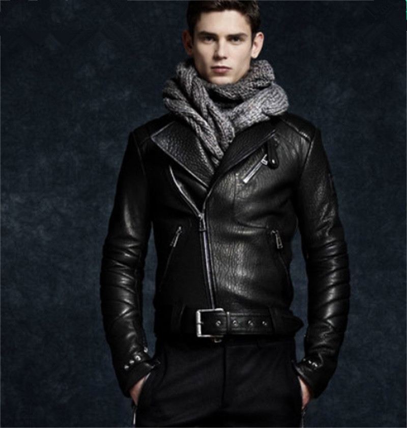 Sheepskin coat 2015 Winter Black Turn-down Collar Double-faced Fur Short St...