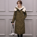 2016 Fashion Winter Cotton Jacket Women Casual Long Solid Thick Hooded Overcoat Wadded Jacket Female Plus