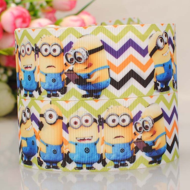 Free Shipping10yards 1.5''38mm MINIONS printed grosgrain ribbon HALLOWEEN ribbon DIY party decoration ribbon