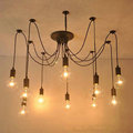 Creative Pendant Light Adjustable DIY RH Design Loft Industrial Warehouse Edison Vintage Spider Ceiling Lamps for