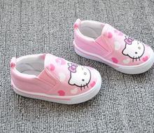 Girls Shoes 2014 New Spring Brand Canvas Shoes For Toddler Girls Hello Kitty Carton Child Kids