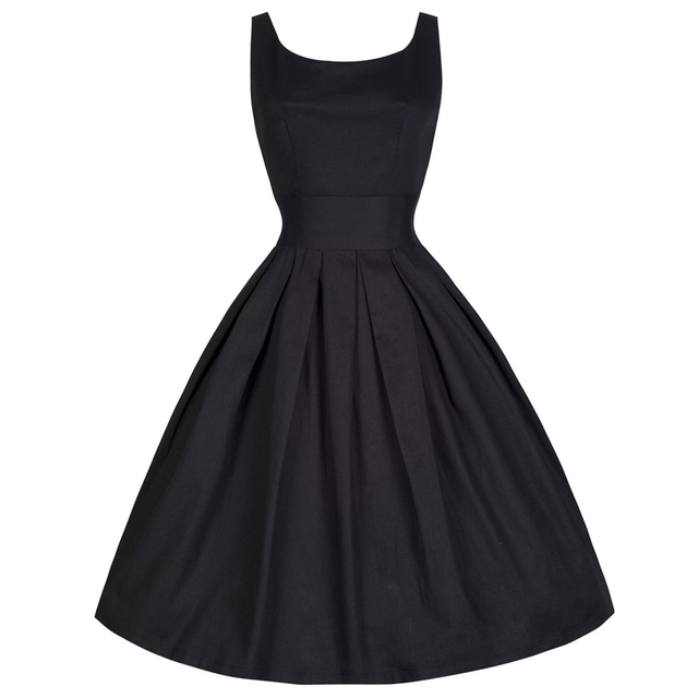 2016 контакт. Vestidos XS-4XL Большой размер женщины лето черный ретро свободного покроя ну вечеринку халат рокабилли 50 s старинные платья