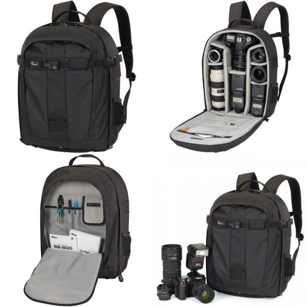Black Lowepro Pro Runner 300 AW DSLR Camera Bag Backpack & All Rain Coverin Backpacks from
