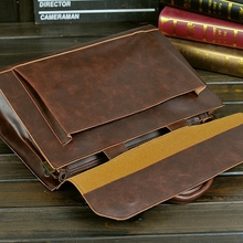 2016 new arrival men s messenger bags Leather Shoulder Messenger Business Computer Briefcase bag JW003