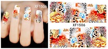 50Sheets XF1470 XF1509 Nail Art Flower Water Tranfer Sticker Nails Beauty Wraps Foil Polish Decals Temporary