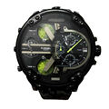 2016 new fashion luxury brand Leather Watchband men quartz watches camouflage multifunction dual display unit quartz