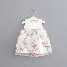 2016 Girls Lace flower Top Fashion Children Princess Dresses baby Kid sleeveless Floral comfort Children Clothing