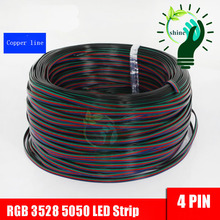 20Meters lot 20M pc 4 Pin 4 Channels 5050 3528 RGB LED Strip wire Extension Extend