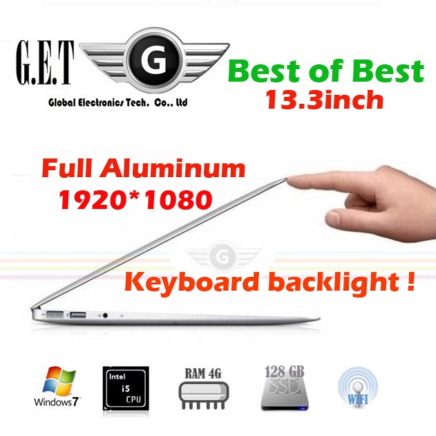 13 3 inch Aluminium ultrabook slim gaming Laptop computer notebook 7000mah battery 1920 1080 backlight keyboard