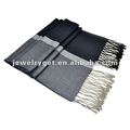 High end classic navy blue guys striped scarves men viscose wool shawls echarpe men winter accessories