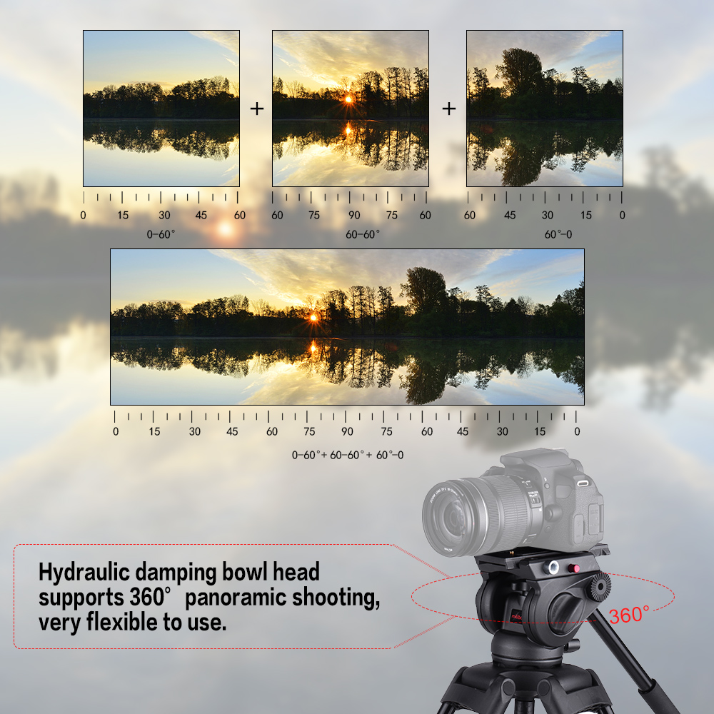 Description Picture 6 of itemMiliboo MTT609A Professional Photography Tripod Aluminum Alloy for Canon Nikon Sony DSLR Cameras Camcorders трипод для камеры