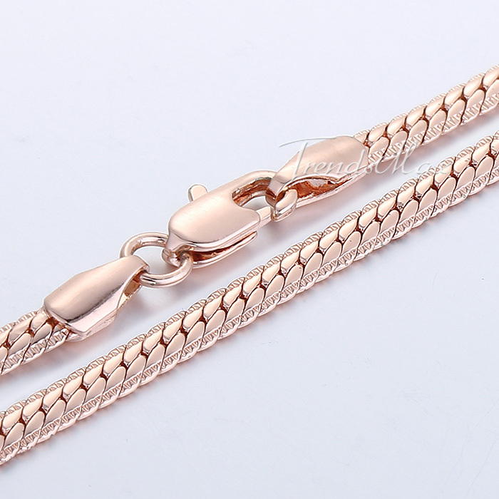 3mm 4mm Hammered Close Curb Cuban Mens Boys Womens Girls Unisex Chain Rose Gold Filled Necklace