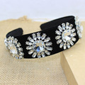 2016 hot Europe and America pure manual super luxury shine gem crystal velvet wide Headband Fashion