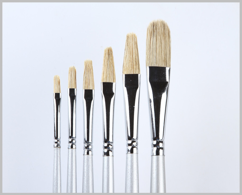 2018 wholesale hog hair brush handmade oil painting brush natural
