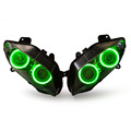 KT Headlight for Yamaha YZF R1 2004 2006 LED Angel Eyes Green Motorcycle HID Projector Assembly
