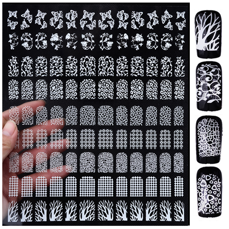 Nail Art Stickers Decals 108pcs sheet Butterfly Leopard Design 3d Nail Tips Decorations DIY Beauty Manicure