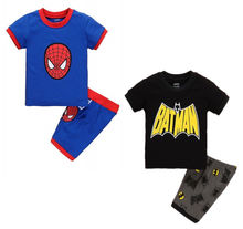 new design spiderman cotton pijamas short sleeve boys pyjamas children pajama sets baby clothing