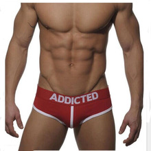 August Cotton Popular Brand ES ADDICTED Men Underwear Briefs Sexy Five Colors(Blue/Black//Red/Gray/) Mens Underpants