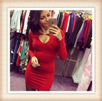 New-Arrival-Women-Autumn-Dress-2015-Solid-Fashion-Casual-Full-Sleeve-Red-Mini-Dress-Slim-Plus