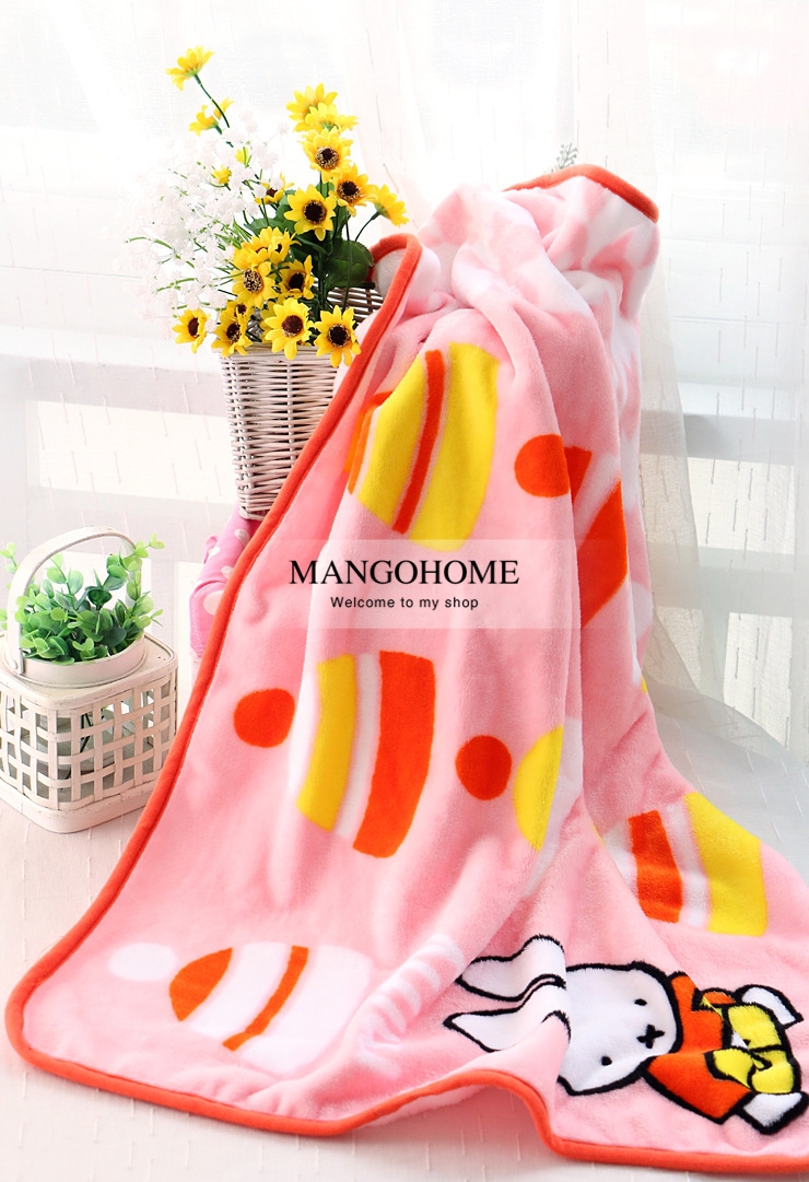 super- soft -skin-friendly- flannel- double-sided- pink Miffy- baby- blanket- air- conditioning- blanket-11.jpg