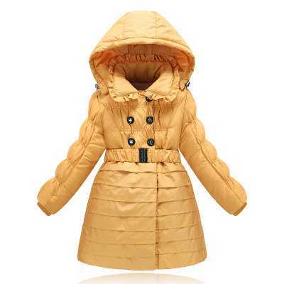 Girls Down Coats Girl Winter Collar Hooded Outerwear Coat Children Down Jackets Children's Thickening Jacket Cold Winter H6334