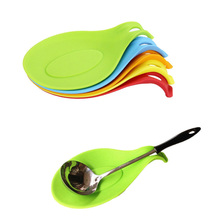 Attractive 1Pc Silicone Spoon Insulation Mat Placemat Drink Glass Coaster Tray ,Free shipping #70976