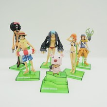 6 unids/lote 10 cm japonés muñecas del sexo de anime de one piece figuras pvc one piece Luffy Franky Brook rey Nam Model Collection Toy regalo navidad