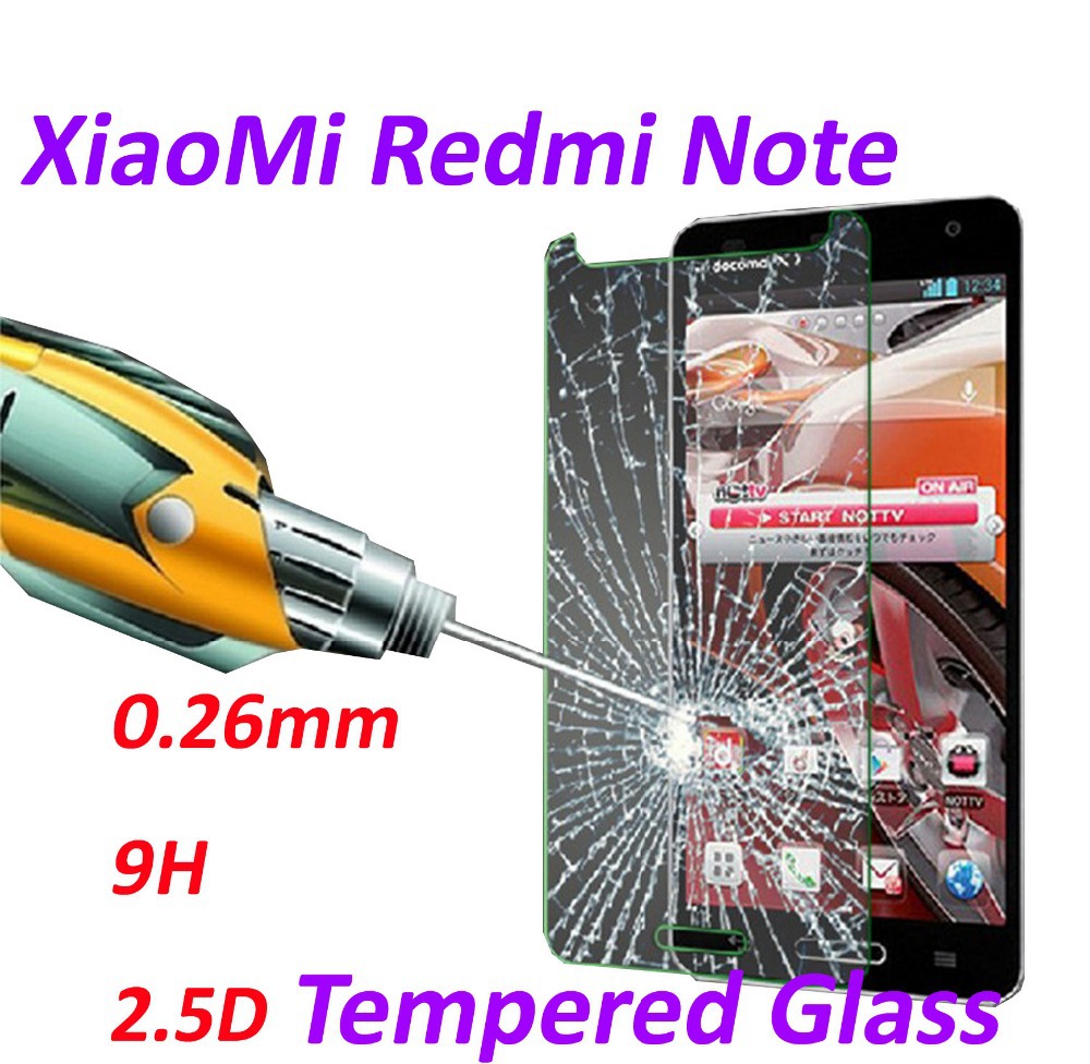 0 26mm 9H Tempered Glass screen protector phone cases 2 5D protective film For XIAOMI Redmi