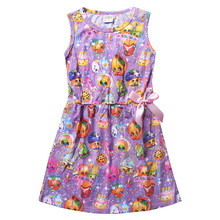 Cleanstock Promotions!! 2016 Casual Style Girl Dress Purple Fashion With Pink Bow A-Line Dress For 6-12 Years Girl Chothing