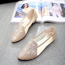 New fashion women flat shoes pointed toe flat-bottomed loafers shoes woman brand bridal flats silver flat shoes women