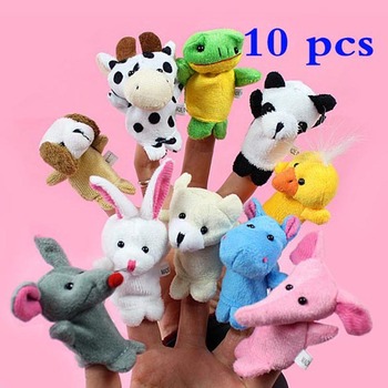 Высокое качество 10x мультфильм биологических животных пальцем кукольный плюшевые игрушки для детей детские пользу куклы P4