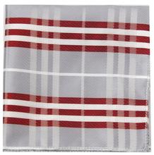 SNT0422 Gray Red Stripes New Ties Solid Plain Hanky Handkerchief Cufflinks Men s Business Casual Party