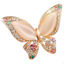 free shipping 2 colors for choose OPal rhinestone brooches for wedding butterfly brooch for women fashion jewelry good gift
