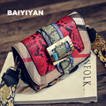 2016 Stylish Serpentine Bag Women Small Bolsa Feminina Flap Messenger Bag High quality Ladies two Chain