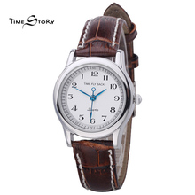 Anticlockwise Classic Watches Women Dress Watch Ladies Quartz Analog Wristwatches Logo Customized Genuine Leather Strap