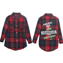 Girls Blouse Kids Shirts 2-14Y Fashion Long Plaid Letter Print Blouse Kids Baby Tops Girls Clothes Kids Children Clothing SC024