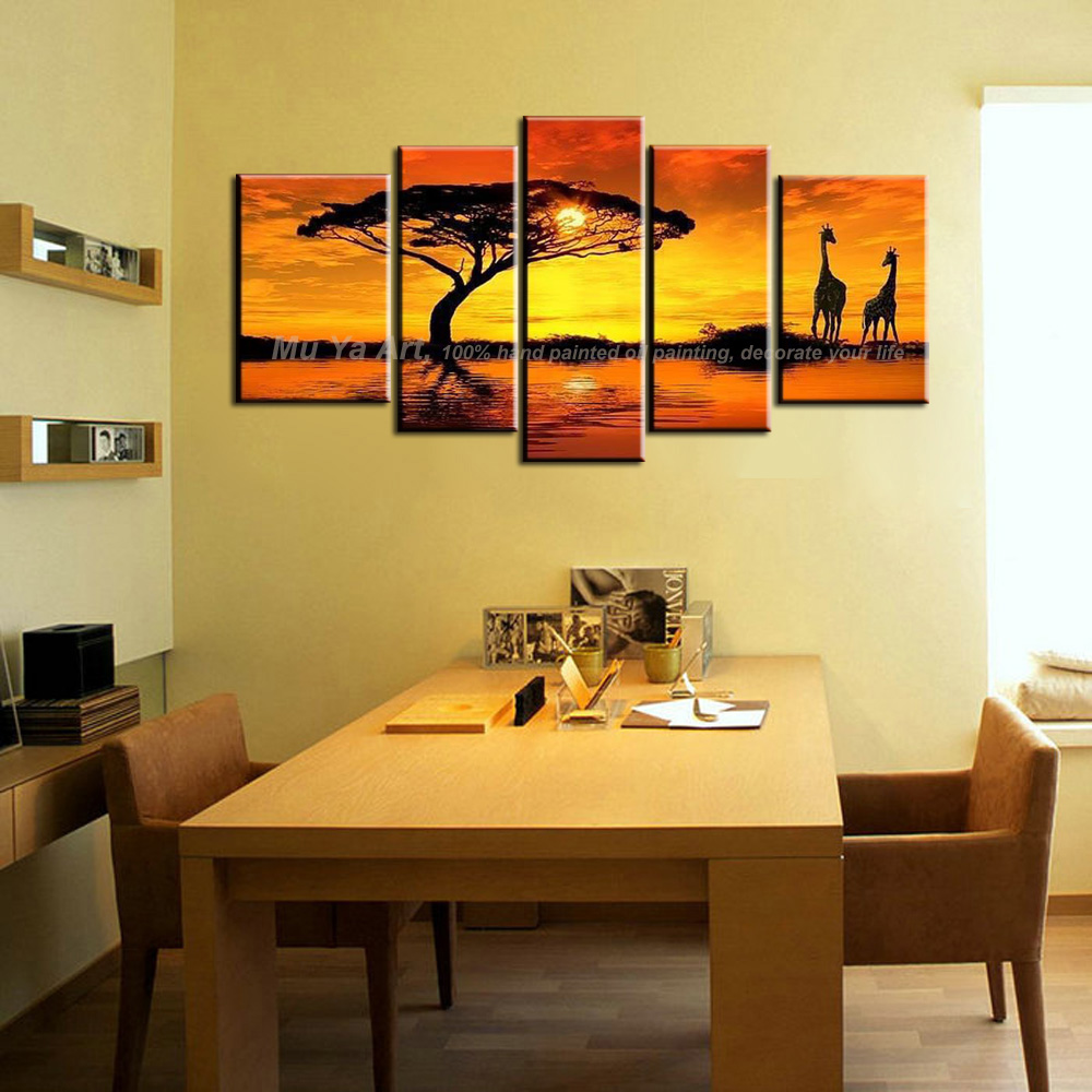 Online kopen wholesale abstract scenery paintings uit china ... Kleur van de muur lopen garderobe ideeën